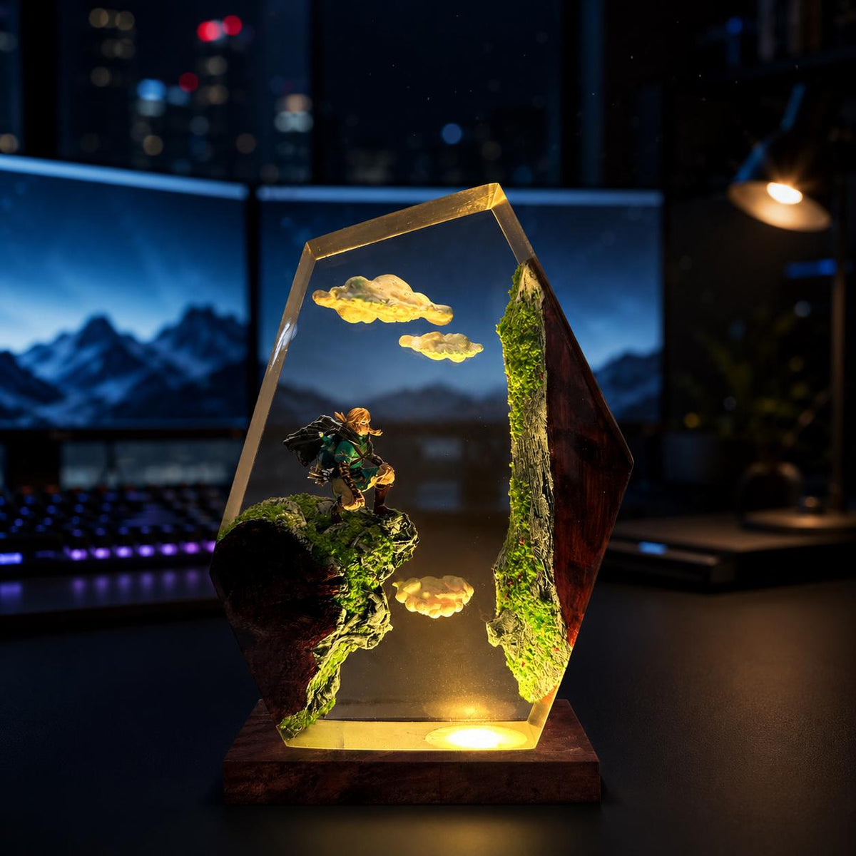Handcrafted Link Skyscape Resin Night Light