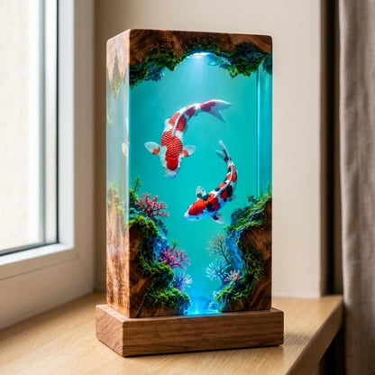 Japanese Koi Fish Epoxy Resin Night Light Aquarium Lamp