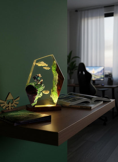Handcrafted Link Skyscape Resin Night Light