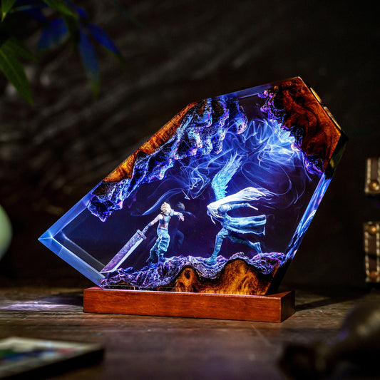 Cloud vs Sephiroth Final Showdown Resin Lamp