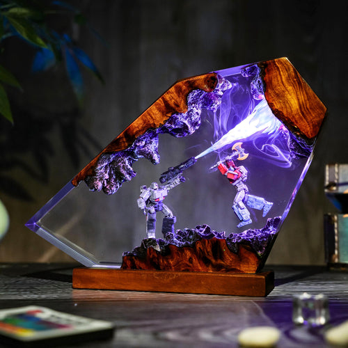 Transformers Resin Lamp | Megatron vs Optimus Anime Night Light
