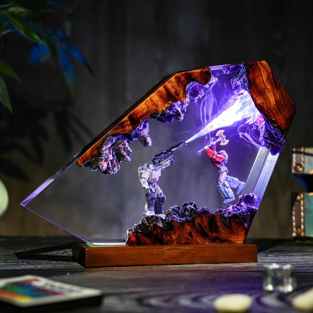 Transformers Resin Lamp | Megatron vs Optimus Anime Night Light
