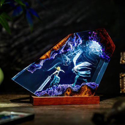 Cloud vs Sephiroth Final Showdown Resin Lamp
