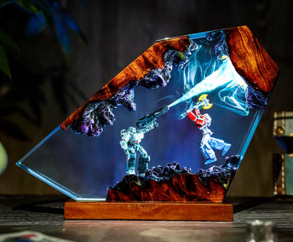 Transformers Resin Lamp | Megatron vs Optimus Anime Night Light