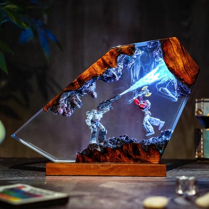 Transformers Resin Lamp | Megatron vs Optimus Anime Night Light