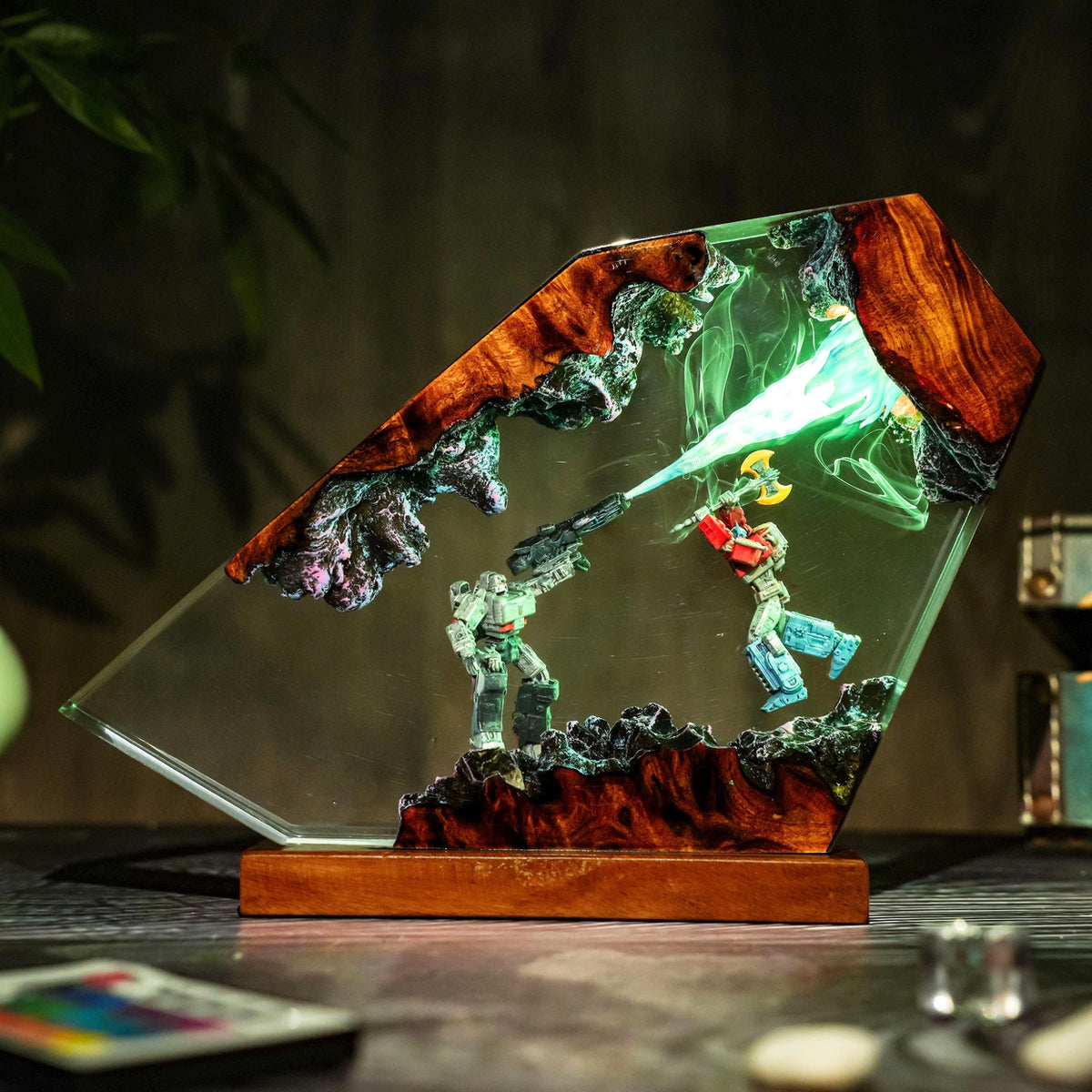 Transformers Resin Lamp | Megatron vs Optimus Anime Night Light