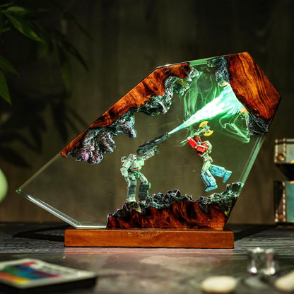 Transformers Resin Lamp | Megatron vs Optimus Anime Night Light