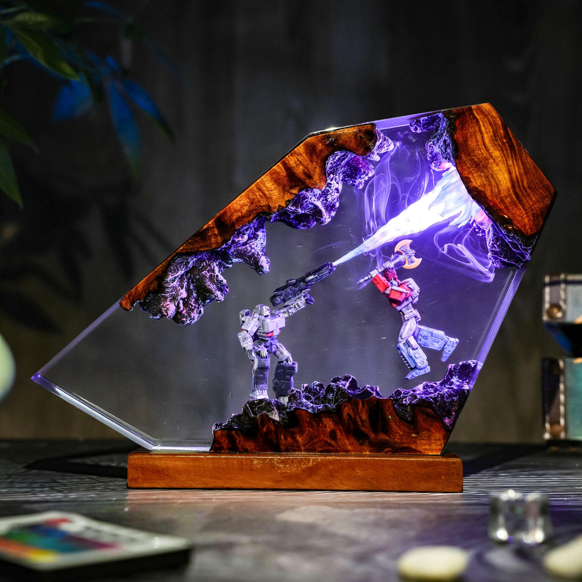 Transformers Resin Lamp | Megatron vs Optimus Anime Night Light
