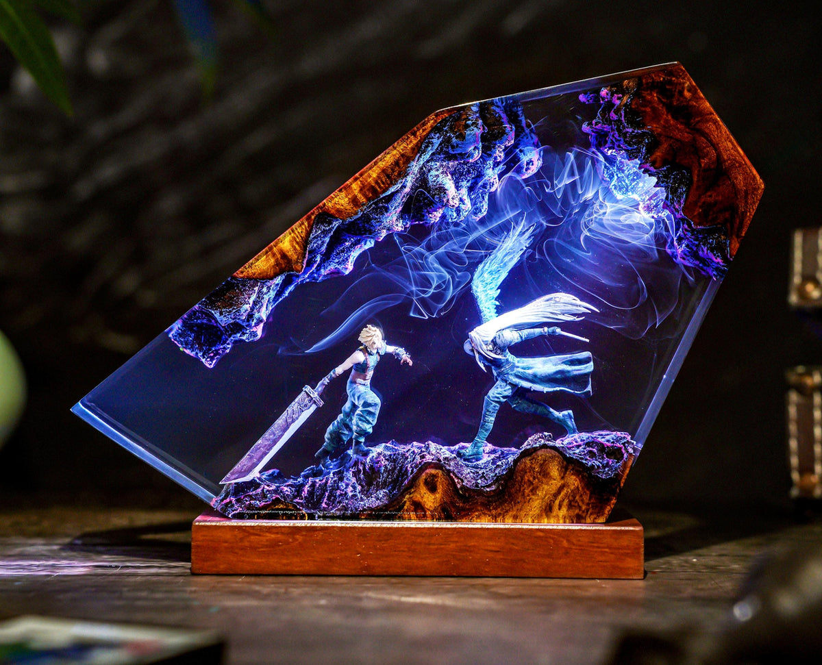 Cloud vs Sephiroth Final Showdown Resin Lamp