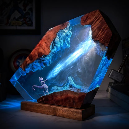 Handcrafted Mewtwo Energy Beam Resin Night Light