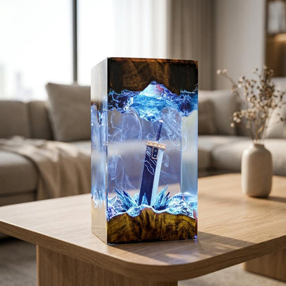 Buster Sword Resin Lamp - Final Fantasy VII Knight Blade Cube Night Light