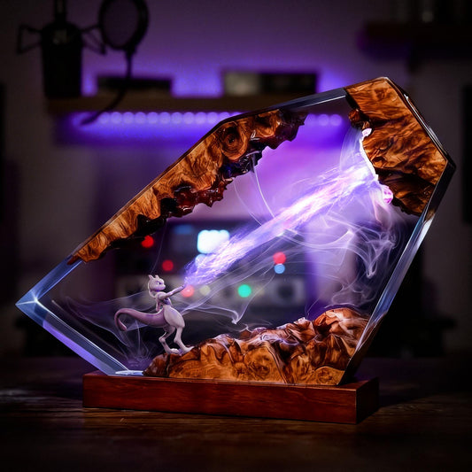 Handcrafted Mewtwo Energy Beam Resin Night Light