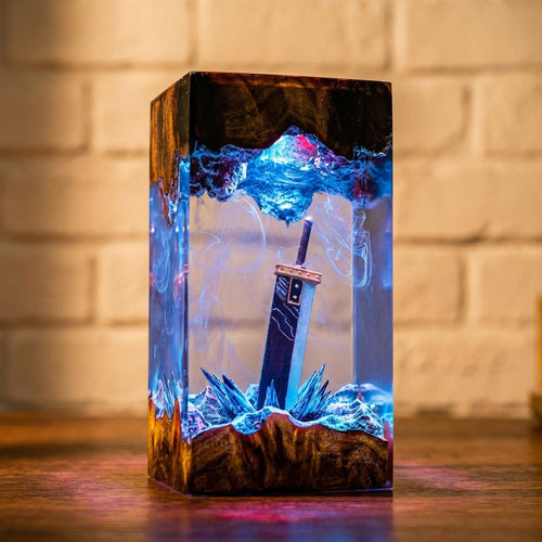 Buster Sword Resin Lamp - Final Fantasy VII Knight Blade Cube Night Light