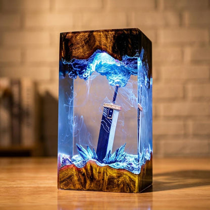 Buster Sword Resin Lamp - Final Fantasy VII Knight Blade Cube Night Light