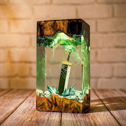 Buster Sword Resin Lamp - Final Fantasy VII Knight Blade Cube Night Light