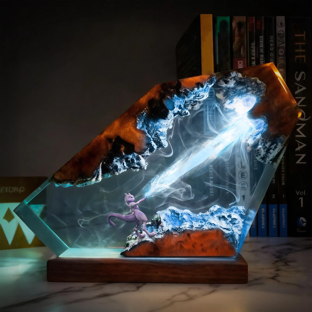 Handcrafted Mewtwo Energy Beam Resin Night Light