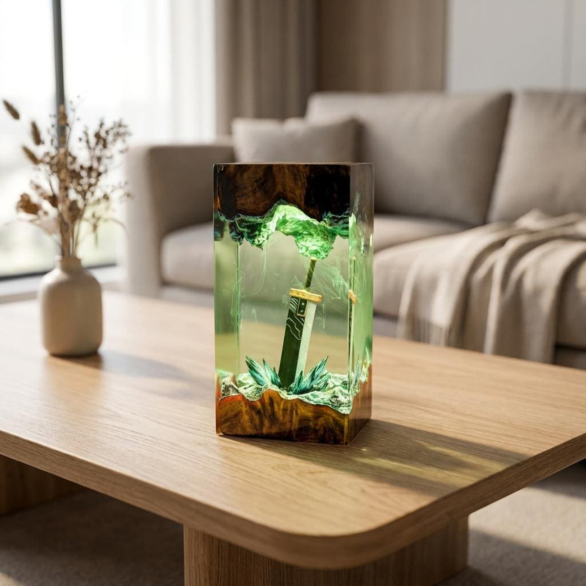Buster Sword Resin Lamp - Final Fantasy VII Knight Blade Cube Night Light