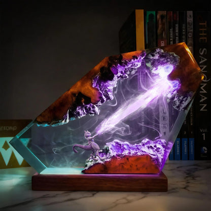 Handcrafted Mewtwo Energy Beam Resin Night Light