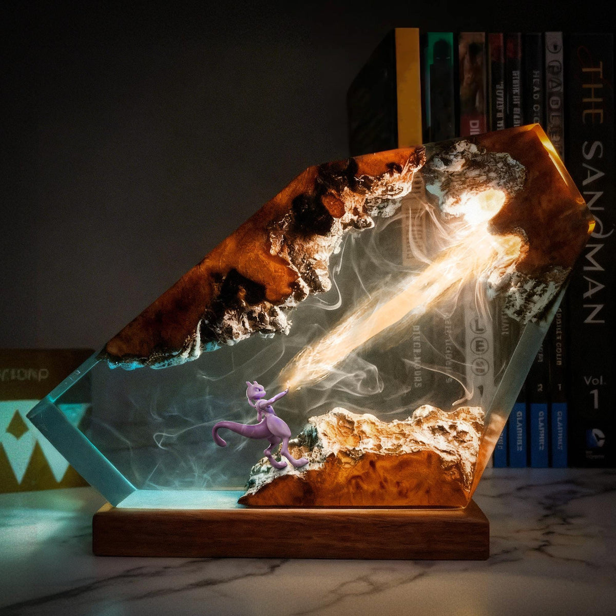 Handcrafted Mewtwo Energy Beam Resin Night Light