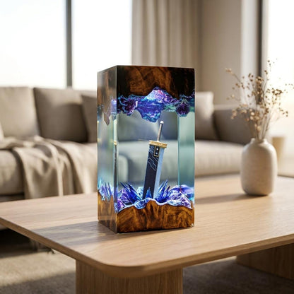 Buster Sword Resin Lamp - Final Fantasy VII Knight Blade Cube Night Light