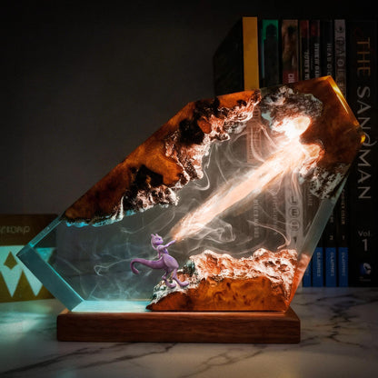 Handcrafted Mewtwo Energy Beam Resin Night Light