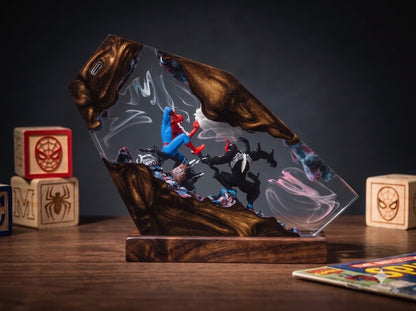 Handcrafted Bumblebee vs Barricade Epoxy Resin Lamp