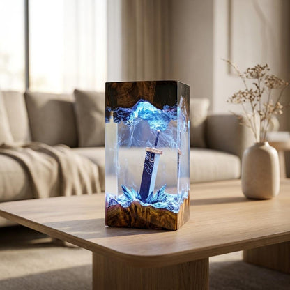 Buster Sword Resin Lamp - Final Fantasy VII Knight Blade Cube Night Light
