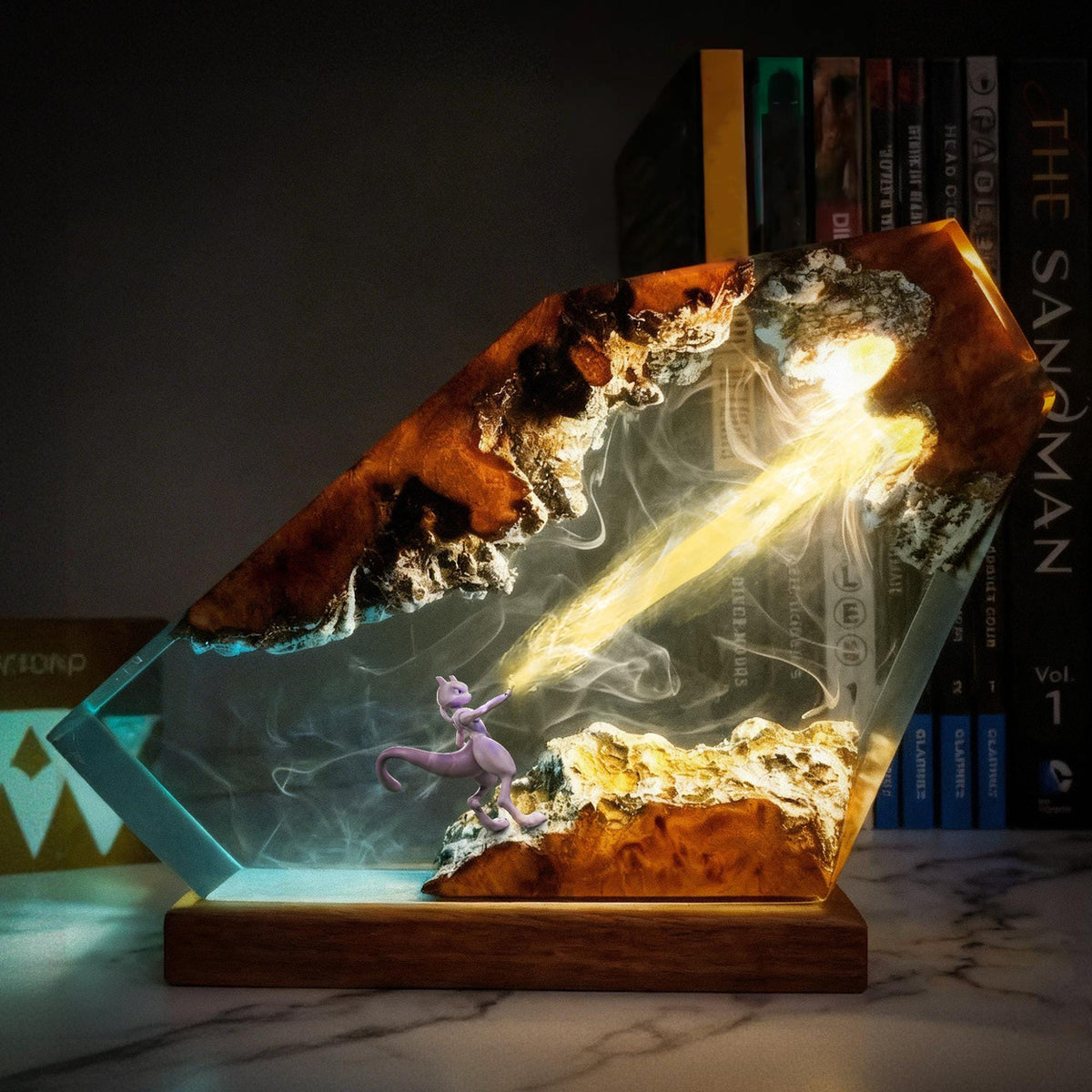 Handcrafted Mewtwo Energy Beam Resin Night Light