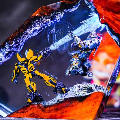 Transformers Resin Lamp | Bumblebee Air Combat Night Light