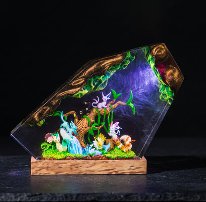 Full Eeveelution Family Resin Lamp - Eevee Evolution Pokémon Night Light