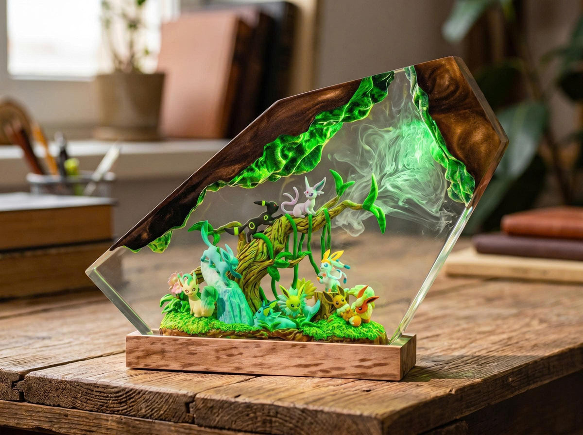 Full Eeveelution Family Resin Lamp - Eevee Evolution Pokémon Night Light