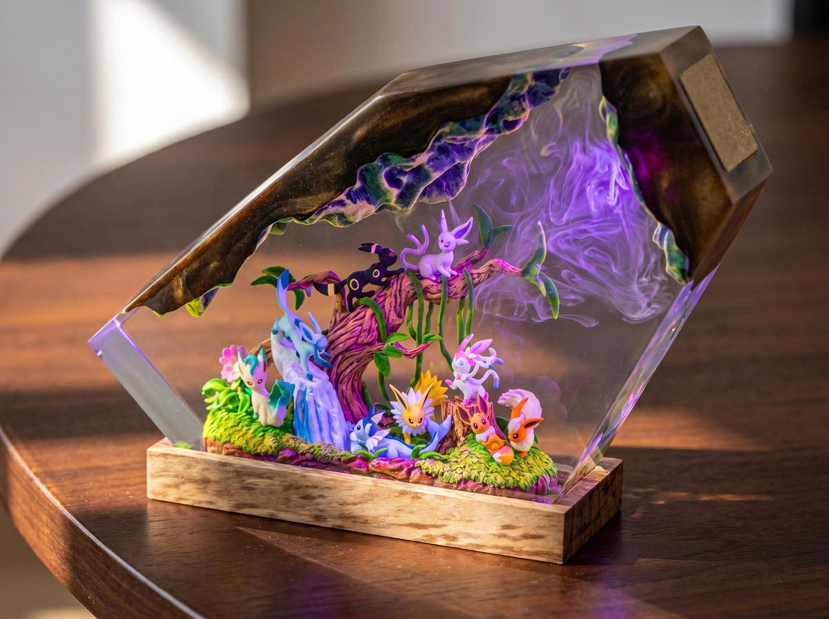 Full Eeveelution Family Resin Lamp - Eevee Evolution Pokémon Night Light