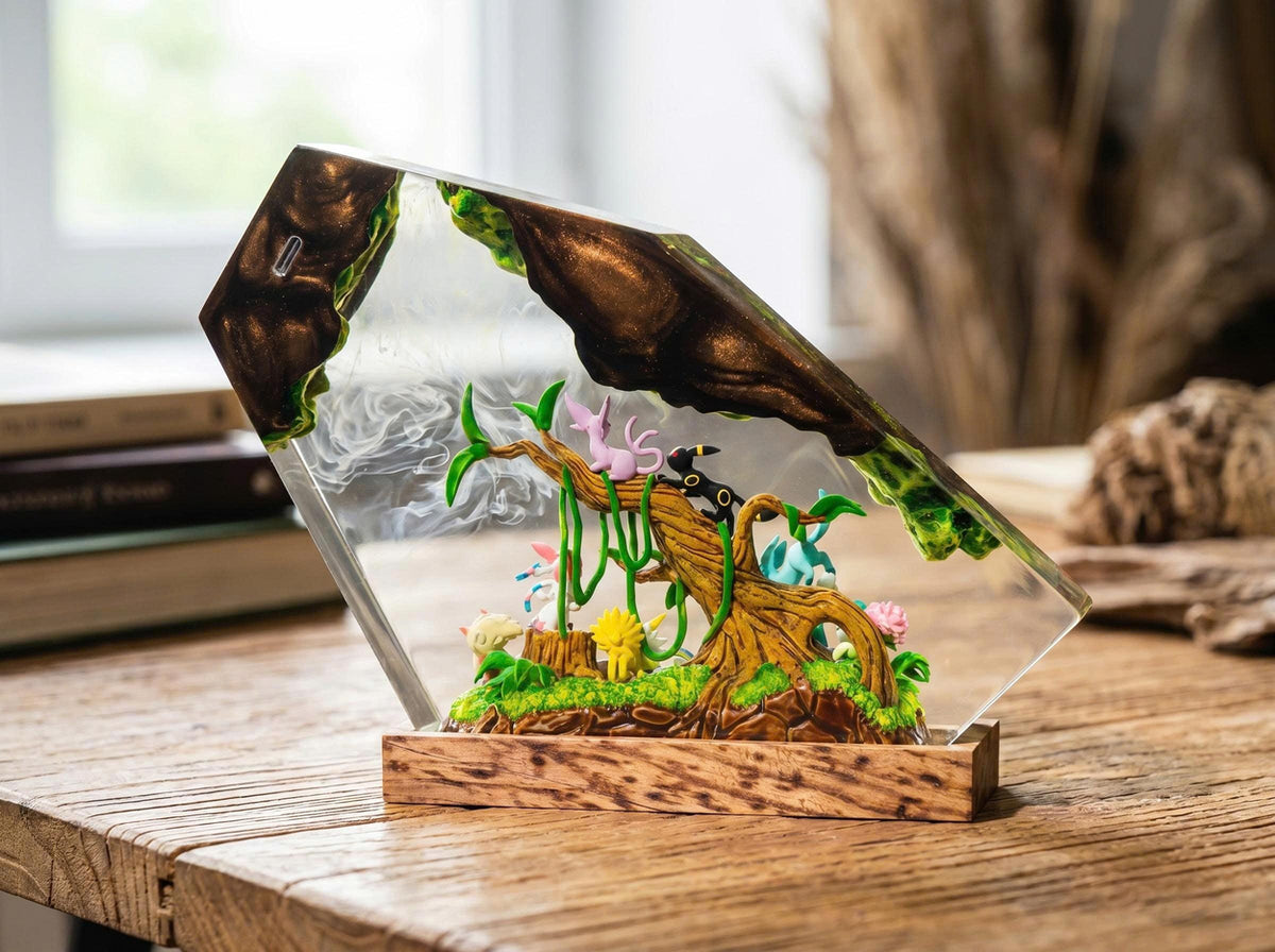 Full Eeveelution Family Resin Lamp - Eevee Evolution Pokémon Night Light