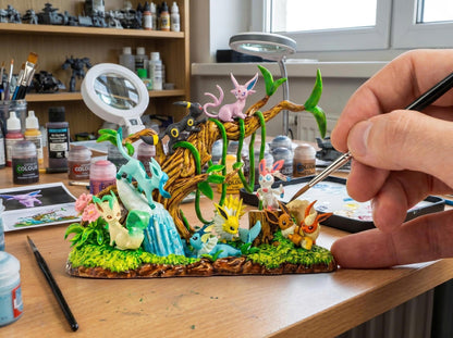 Full Eeveelution Family Resin Lamp - Eevee Evolution Pokémon Night Light