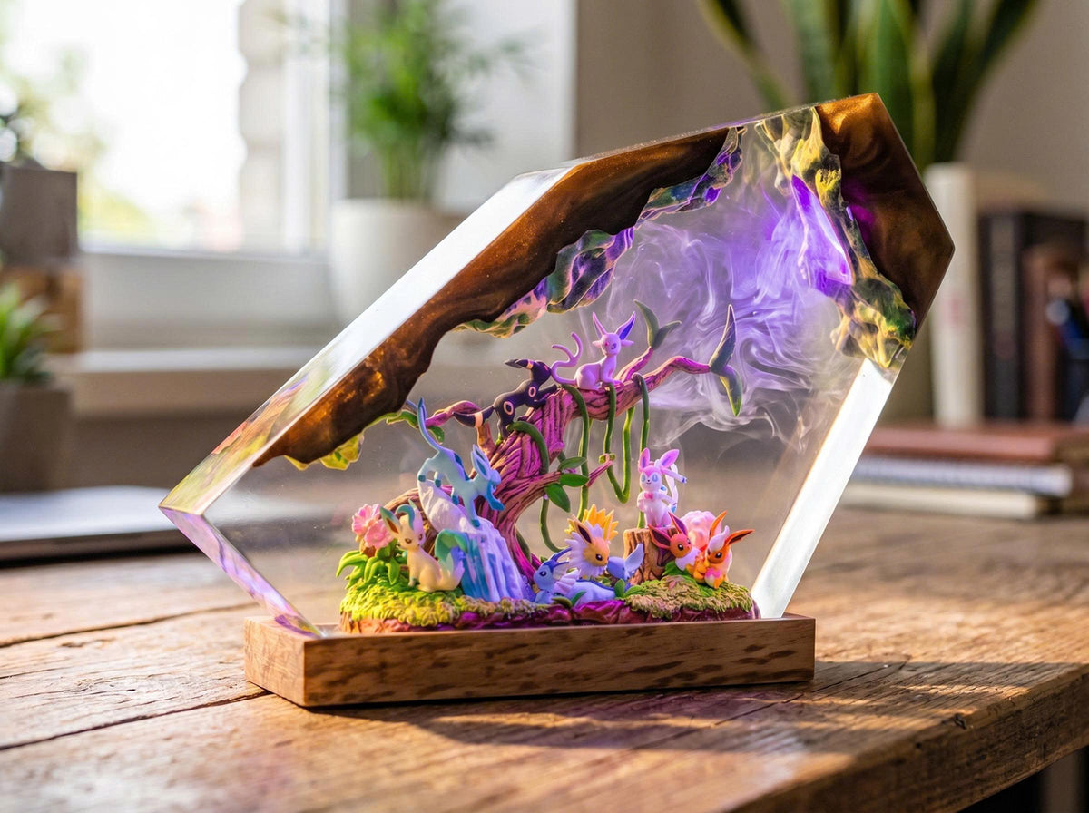 Full Eeveelution Family Resin Lamp - Eevee Evolution Pokémon Night Light
