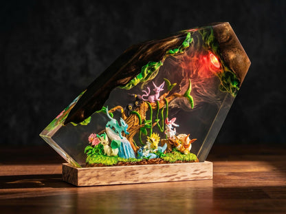 Full Eeveelution Family Resin Lamp - Eevee Evolution Pokémon Night Light