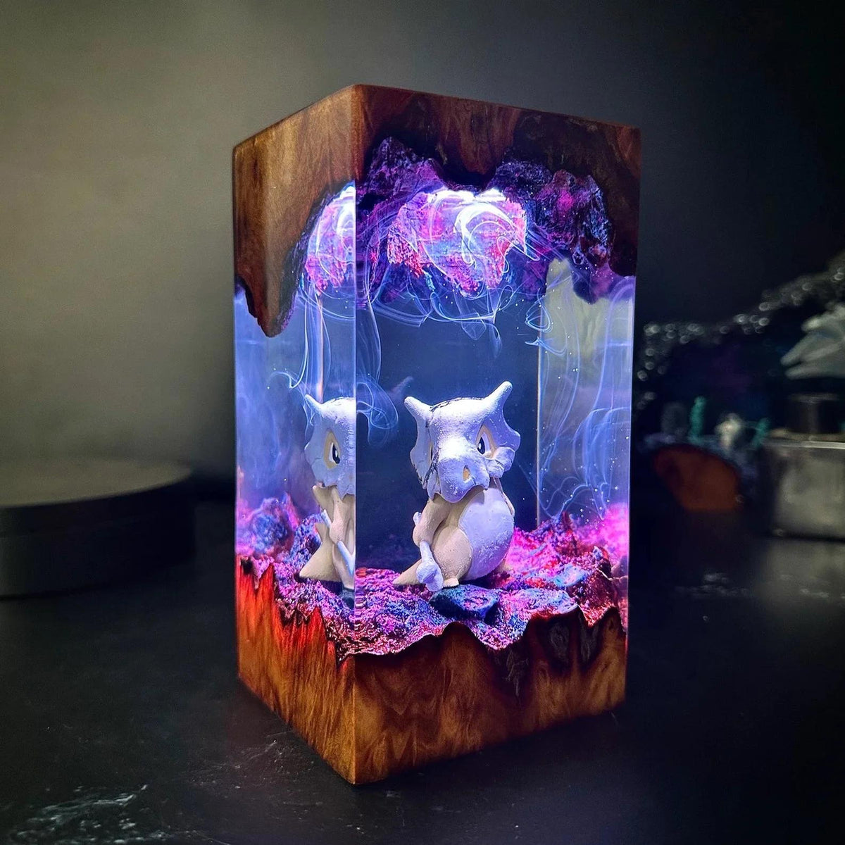 Lonely Cubone Resin Lamp - Ground-Type Pokémon Cube Night Light