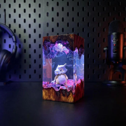 Lonely Cubone Resin Lamp - Ground-Type Pokémon Cube Night Light