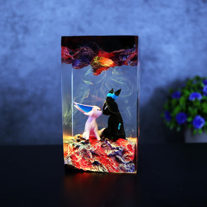 Handcrafted Espeon Umbreon Cosmic Night Light