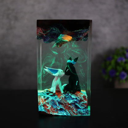 Handcrafted Espeon Umbreon Cosmic Night Light