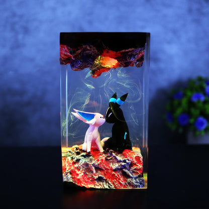 Handcrafted Espeon Umbreon Cosmic Night Light