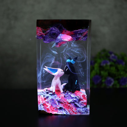 Handcrafted Espeon Umbreon Cosmic Night Light